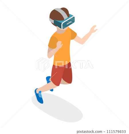3D Isometric Flat Vector Illustration of Kids In Virtual Reality. Item 1 3D Isometric Flat Vector Illustration of Kids In Virtual Reality. Item 1 111579833