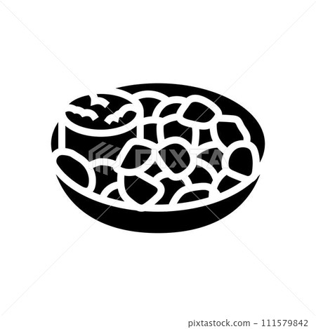 patatas bravas spanish cuisine glyph icon vector illustration 111579842