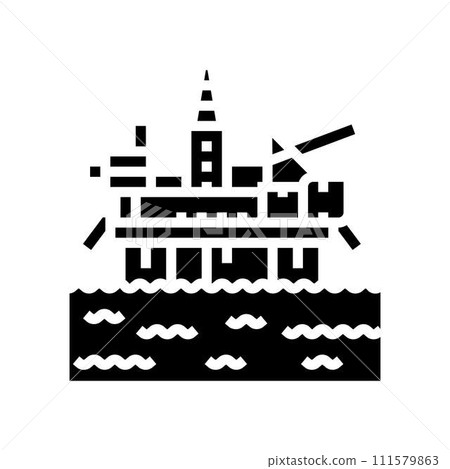 platform oil industry glyph icon vector illustration 111579863