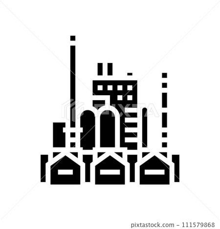 refinery oil industry glyph icon vector illustration refinery oil industry glyph icon vector illustration 111579868