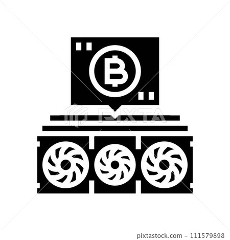 cryptocurrency mining glyph icon vector illustration 111579898
