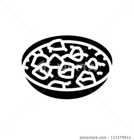 palak paneer indian cuisine glyph icon vector illustration 111579912