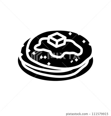 aloo paratha indian cuisine glyph icon vector illustration 111579915
