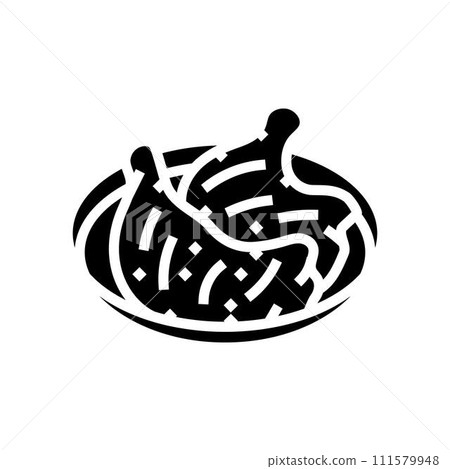 tandoori chicken indian cuisine glyph icon vector illustration 111579948