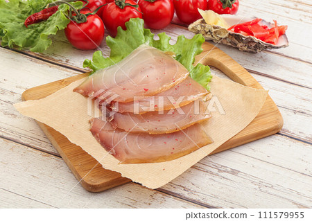 Sliced salted marlin fish carpaccio 111579955