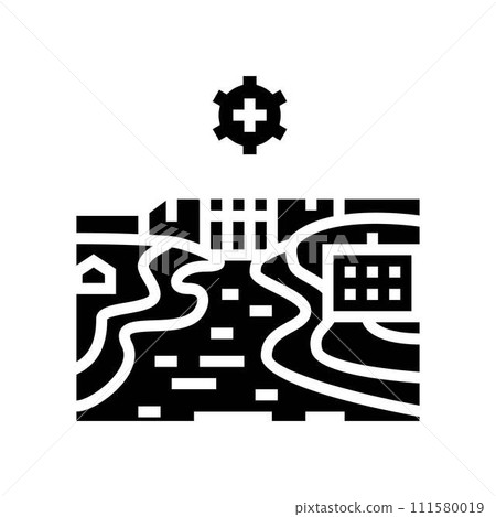 hydro infrastructure hydroelectric power glyph icon vector illustration 111580019