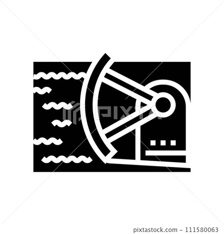 spillway gates hydroelectric power glyph icon vector illustration 111580063