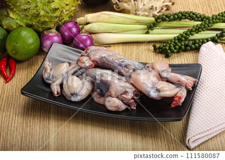 Delicous fresh raw uncooked frog 111580087