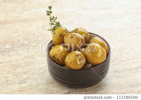 Boiled baby potato in the bowl Boiled baby potato in the bowl 111580100