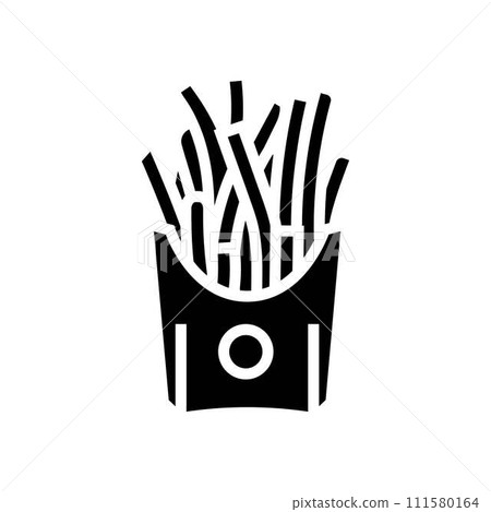 french fries fast food glyph icon vector illustration 111580164