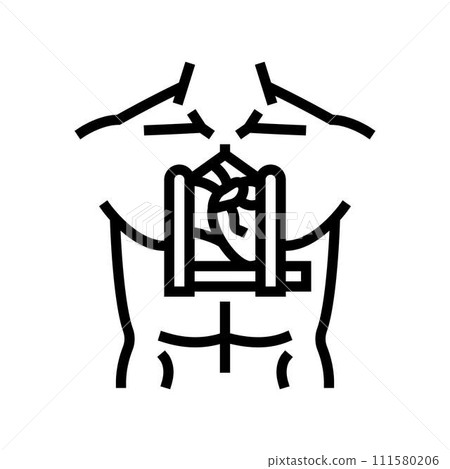 sternotomy surgery hospital line icon vector illustration 111580206