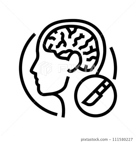 neurosurgery surgery hospital line icon vector illustration neurosurgery surgery hospital line icon vector illustration 111580227
