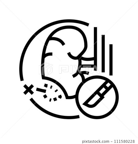 nephrectomy surgery hospital line icon vector illustration 111580228