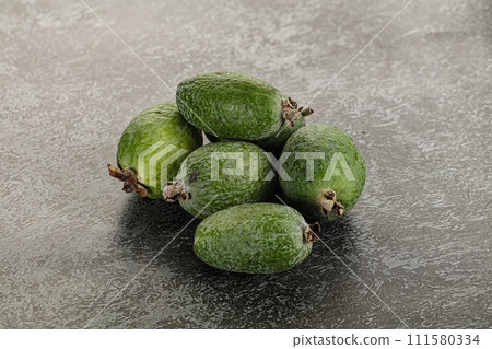 Ripe sweet huicy exotic feijoa 111580334