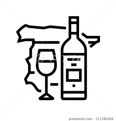 spanish wine spanish cuisine line icon vector illustration 111580369