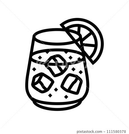 tinto de verano spanish cuisine line icon vector illustration 111580378