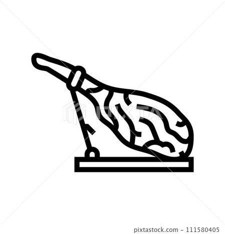jamon iberico spanish cuisine line icon vector illustration 111580405