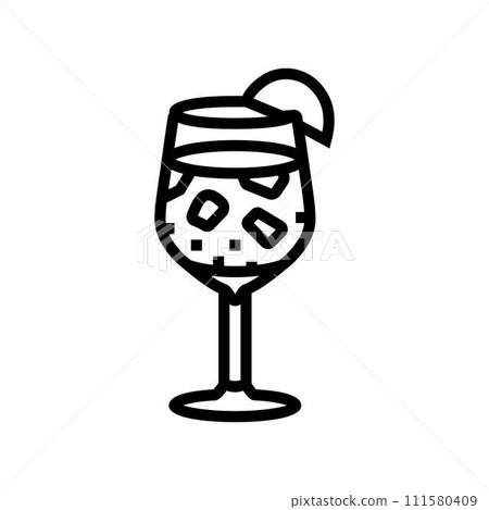 sangria glass spanish cuisine line icon vector illustration sangria glass spanish cuisine line icon vector illustration 111580409