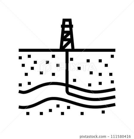 shale gas oil industry line icon vector illustration 111580416