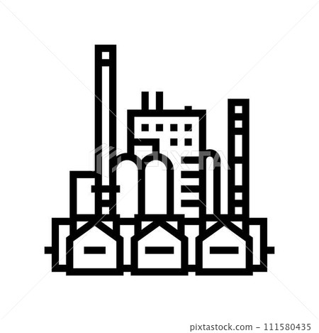 refinery oil industry line icon vector illustration 111580435