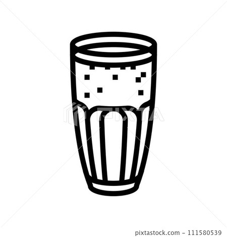 lassi drink indian cuisine line icon vector illustration 111580539