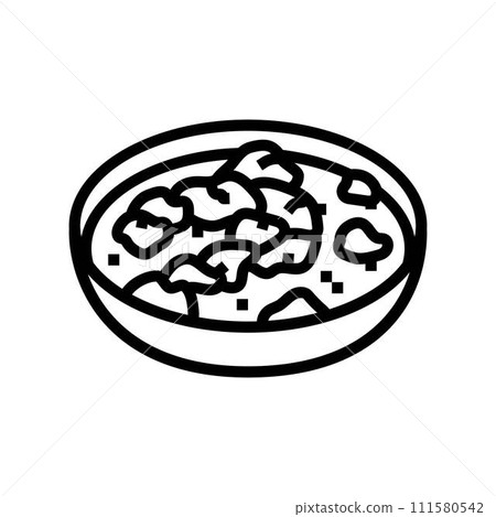 butter chicken indian cuisine line icon vector illustration butter chicken indian cuisine line icon vector illustration 111580542