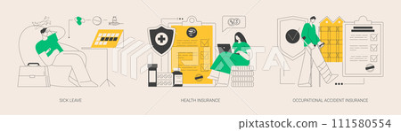 Social insurance abstract concept vector illustrations. 111580554