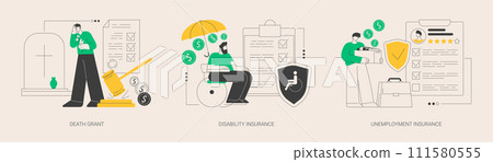 Social financial support abstract concept vector illustrations. 111580555