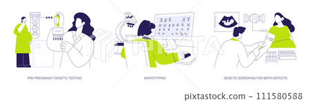 Hereditary disorders abstract concept vector illustrations. 111580588