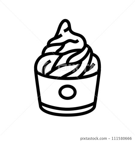 ice cream fast food line icon vector illustration 111580666