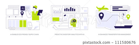 AI logistics abstract concept vector illustrations. 111580676