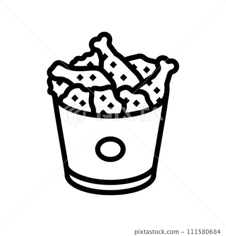 fried chicken fast food line icon vector illustration 111580684