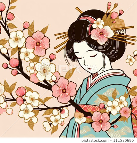 Japanese pattern flowers Japanese pattern flowers 111580690