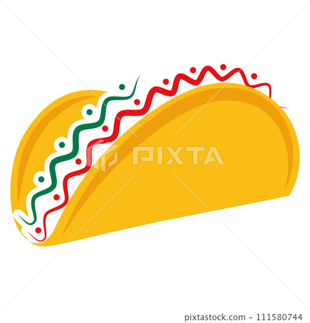 Taco icon Traditional mexican food Vector 111580744