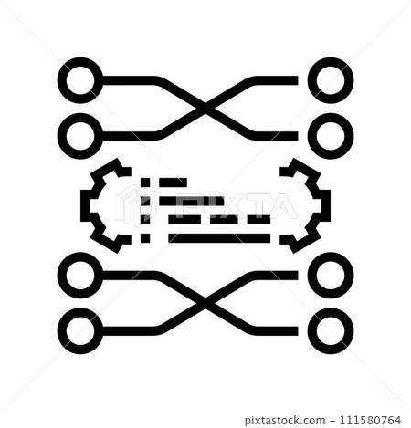 sorting algorithm line icon vector illustration 111580764