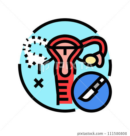 oophorectomy surgery hospital color icon vector illustration 111580808