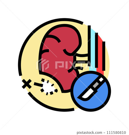 nephrectomy surgery hospital color icon vector illustration 111580810