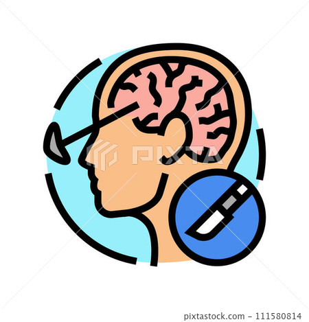 lobotomy surgery hospital color icon vector illustration 111580814
