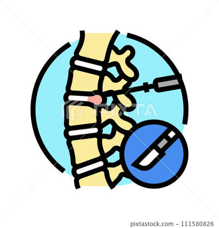 discectomy surgery doctor color icon vector illustration 111580826