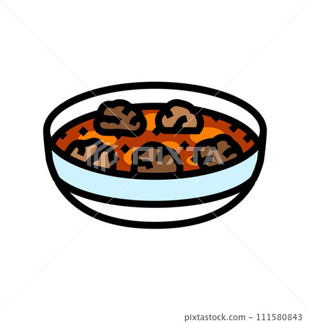 albondigas spanish cuisine color icon vector illustration 111580843
