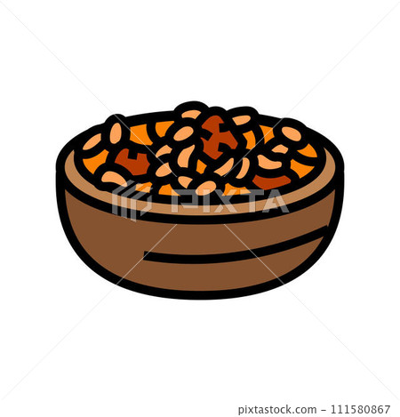fabada asturiana spanish cuisine color icon vector illustration 111580867