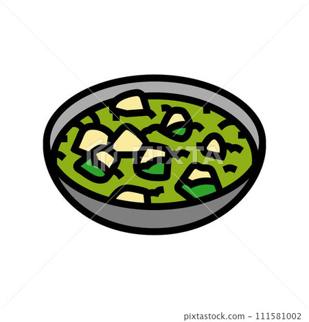 palak paneer indian cuisine color icon vector illustration 111581002