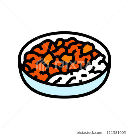 rogan josh indian cuisine color icon vector illustration 111581005