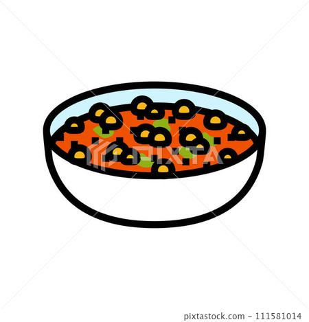 chana masala indian cuisine color icon vector illustration 111581014