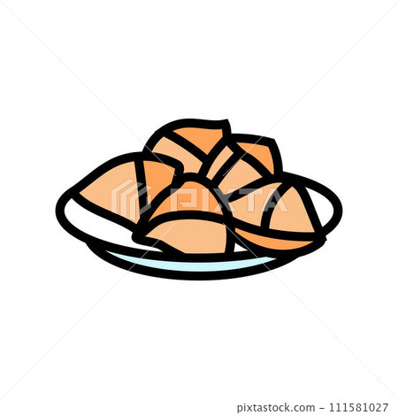samosa indian cuisine color icon vector illustration 111581027