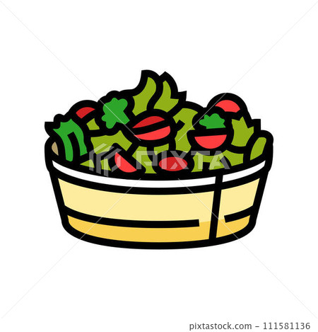 salad fast food color icon vector illustration 111581136