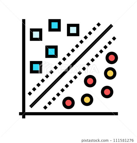support machine svm algorithm color icon vector illustration support machine svm algorithm color icon vector illustration 111581276