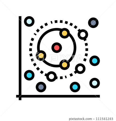 k nearest neighbors knn algorithm color icon vector illustration k nearest neighbors knn algorithm color icon vector illustration 111581283