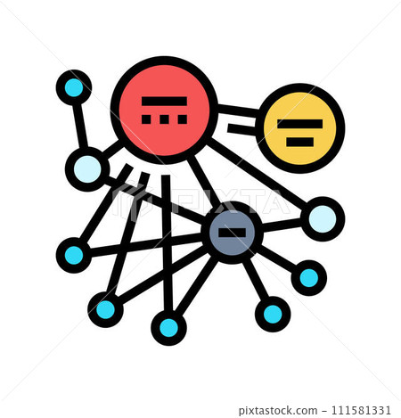 pagerank algorithm color icon vector illustration 111581331