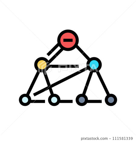 breadth first search bfs color icon vector illustration 111581339